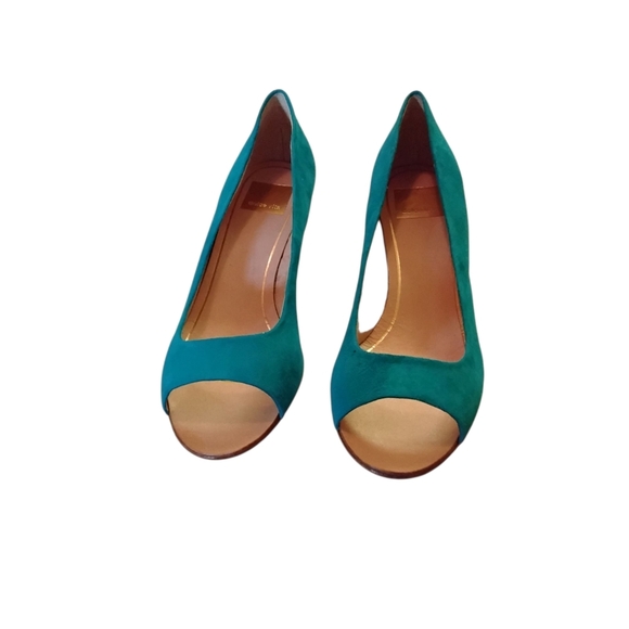 Dolce Vita Women's 7M Teal Suede Wedge 2 1/2" Platform Heel - Picture 1 of 5